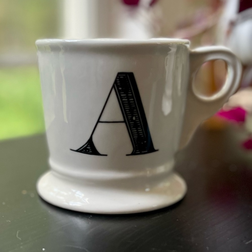 Anthropologie A monogram letter mug - black & white